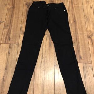 Black Zip & Button Leggings